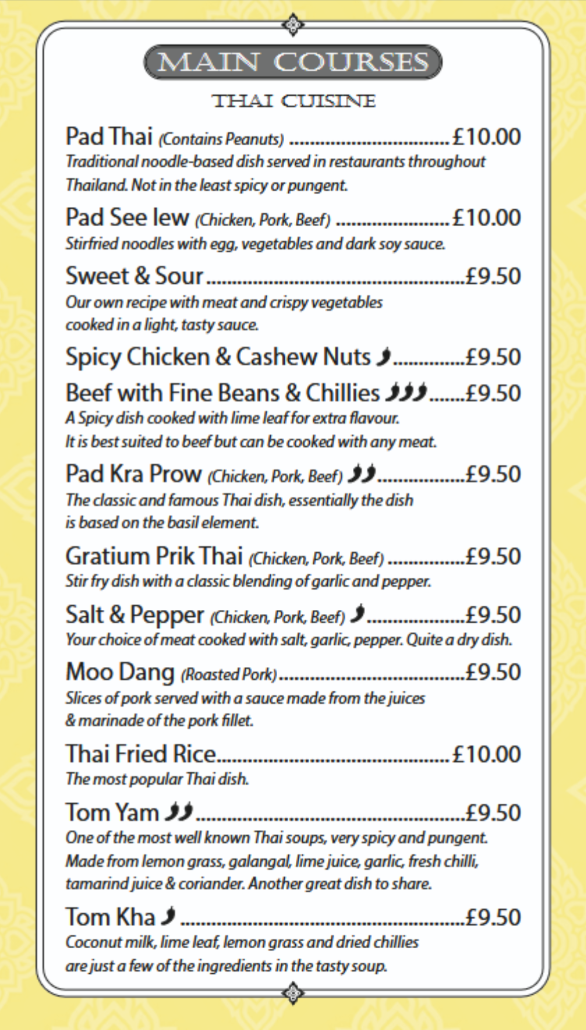 Chang Noi Takeaway Menu